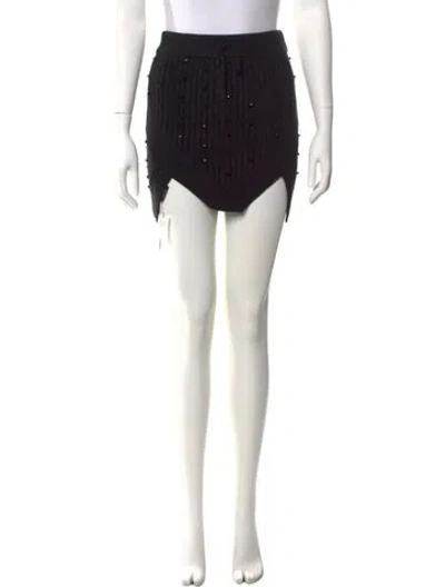 Pre-owned David Koma Mini Skirt In Black