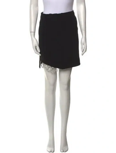 Pre-owned David Koma Mini Skirt In Black