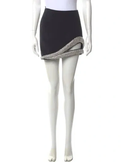 Pre-owned David Koma Mini Skirt W/ Tags In Black