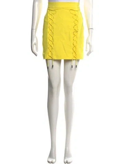 Pre-owned David Koma Mini Skirt In Yellow