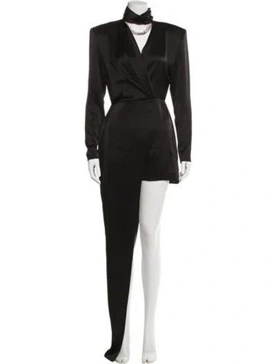 Pre-owned David Koma Mock Neck Long Dress In Black