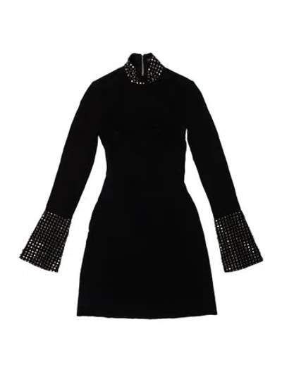 Pre-owned David Koma Mock Neck Mini Dress In Black