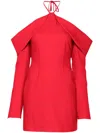 David Koma Wool-blend Minidress In Red