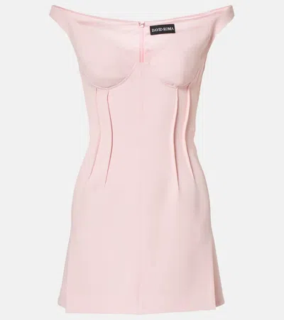 David Koma Off-shoulder Minidress In Pink