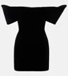 David Koma Off-shoulder Velvet Minidress In Black