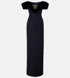 David Koma Off-shoulder Wool-blend Bustier Gown In Black