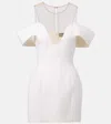 David Koma Off-shoulder Wool Minidress In White