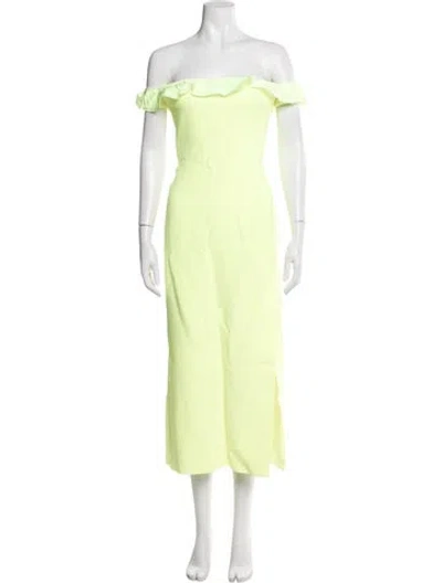 Pre-owned David Koma Off-the-shoulder Long Dress W/ Tags In Yellow