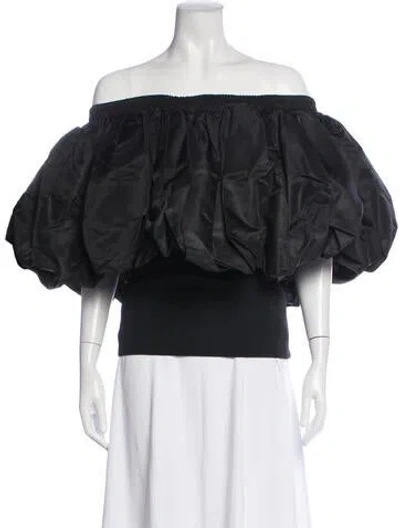 Pre-owned David Koma Off-the-shoulder Sleeveless Top In Black