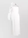 David Koma Ruffle Detail One Shoulder Midi Dress
