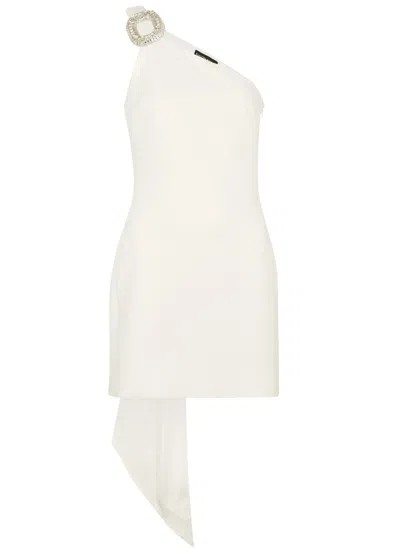 David Koma One-shoulder Stretch-crepe Mini Dress In White
