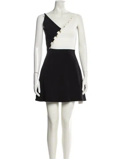 Pre-owned David Koma One-shoulder Mini Dress In Black