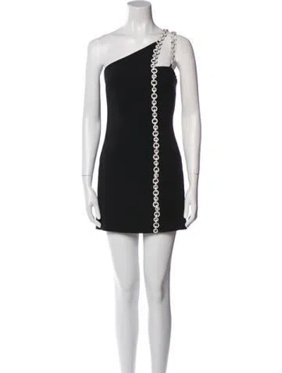 Pre-owned David Koma One-shoulder Mini Dress In Black