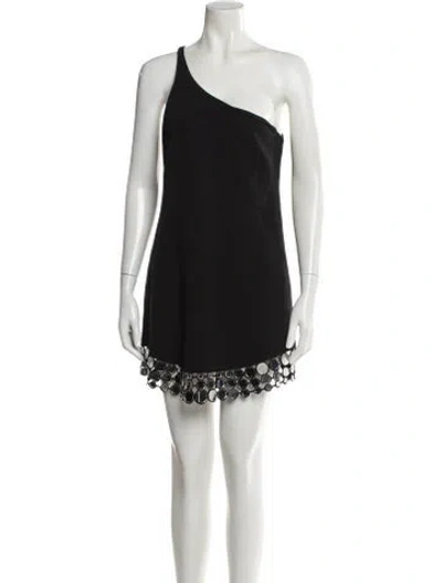 Pre-owned David Koma One-shoulder Mini Dress In Black