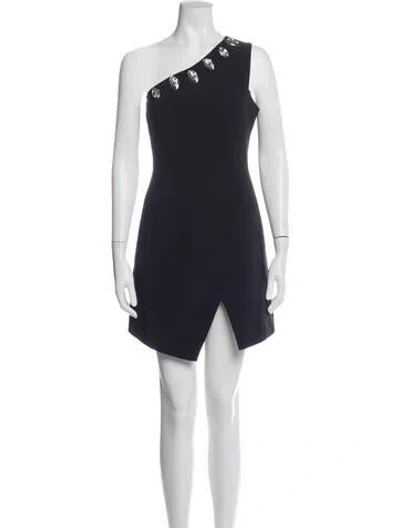 Pre-owned David Koma One-shoulder Mini Dress In Black