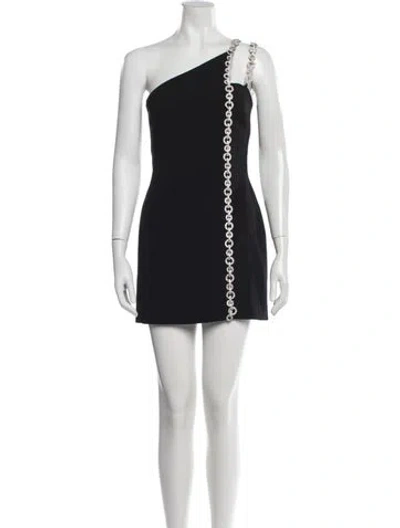 Pre-owned David Koma One-shoulder Mini Dress In Black