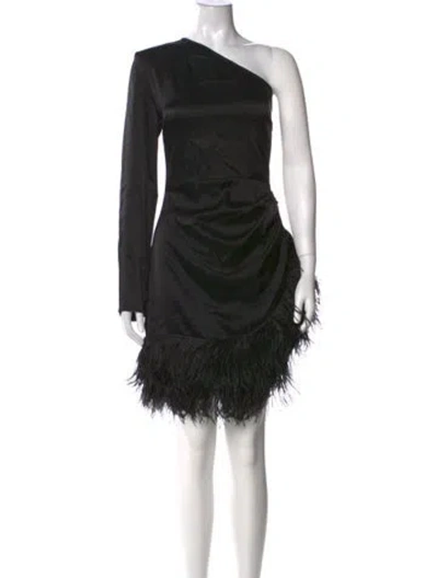 Pre-owned David Koma One-shoulder Mini Dress In Black
