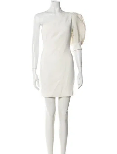 Pre-owned David Koma One-shoulder Mini Dress In Neutrals