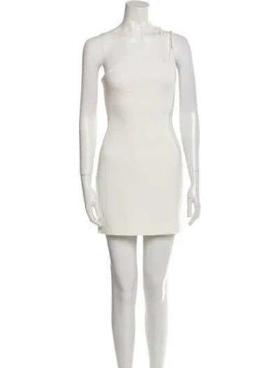 Pre-owned David Koma One-shoulder Mini Dress W/ Tags In White