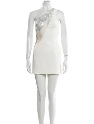 Pre-owned David Koma One-shoulder Mini Dress In White
