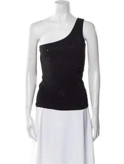 Pre-owned David Koma One-shoulder Sleeveless Top In Black