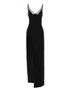 David Koma Long Dress With Side Slit And Backless Design In Black