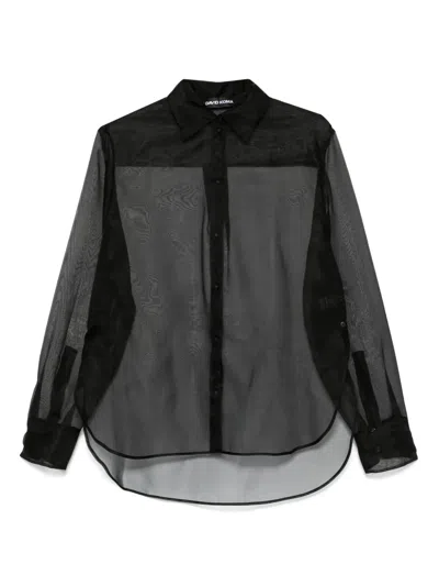 David Koma Organza Shirt In 黑色