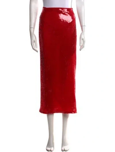 Pre-owned David Koma Patterned Midi Length Skirt In Red