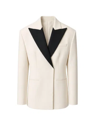 David Koma Peak-lapel Tailored Blazer In Neutral