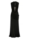 David Koma Plunge-neck Sleeveless Maxi Dress In Black