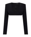 David Koma Plunging-neck Crop Top In Black