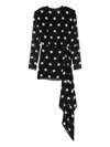 David Koma Polka-dot Tie-wrap Mini Dress In Black