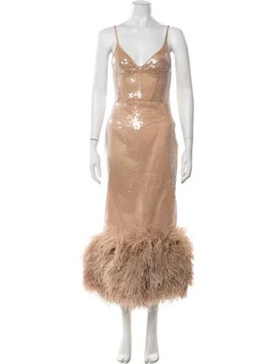Pre-owned David Koma Printed Midi Length Dress In Neutrals
