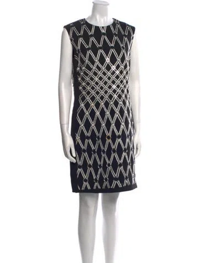 Pre-owned David Koma Printed Mini Dress In Black