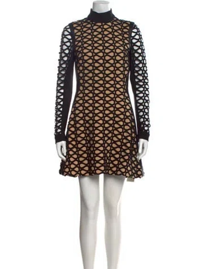 Pre-owned David Koma Printed Mini Dress In Black