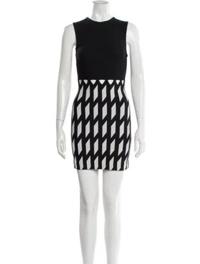 Pre-owned David Koma Printed Mini Dress In Black