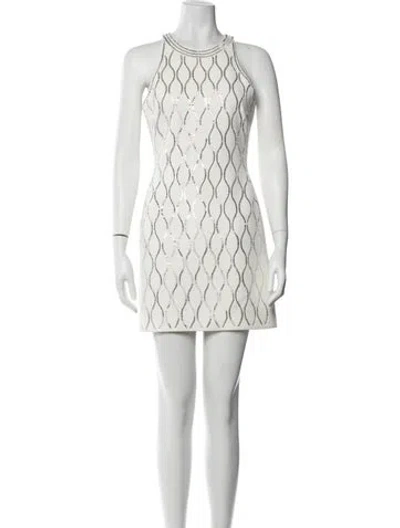 Pre-owned David Koma Printed Mini Dress In White