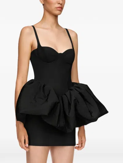 David Koma Puff Skirt-detail Mini Dress In Black