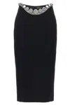 David Koma Black Puffer Circle Embroidery Skirt In Black
