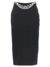 David Koma Black Puffer Circle Embroidery Skirt In Black