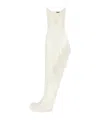 David Koma Asymmetric Evening Dress With Tulle Insert In White