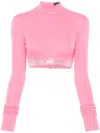 David Koma Rhinestone-embellished Crop Top In Pink