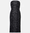 David Koma Rhinestone-embellished Midi Dress In Black