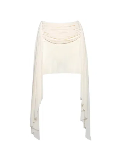 David Koma Ruched-detail Mini Skirt In White