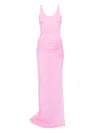 David Koma Ruched Mesh Gown