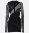 DAVID KOMA RUCHED MESH MINIDRESS