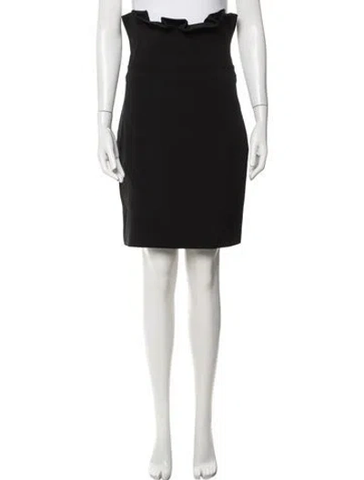 Pre-owned David Koma Ruffle Embellishment Knee-length Skirt In Black