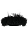 David Koma Ruffle Sleeveless Crop Top In Black