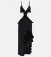 David Koma 'backless Ruffle Midi Dress' In Black