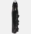 David Koma Ruffle-trimmed Sequined Gown In Black